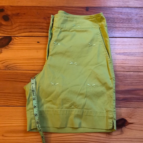 Talbots Light Green Dragonfly Embroidered Shorts, EUC, 6 - Picture 9 of 10
